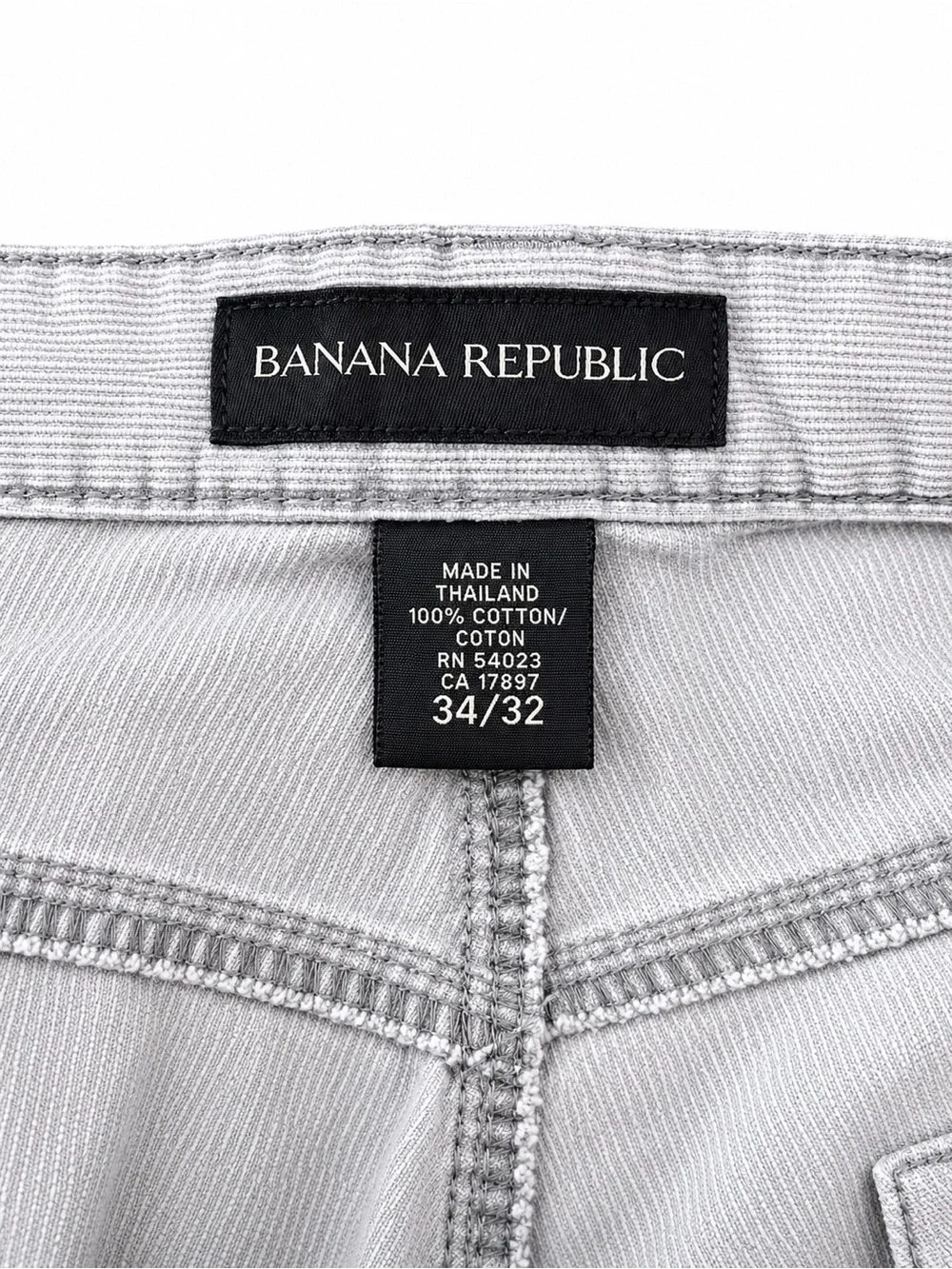 Banana Republic Men's Light Gray Straight-Leg Chinos
